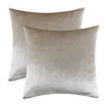 Picture of GIGIZAZA Decorative Throw Pillow Covers 20 x 20,Set of 2 Ivory Sofa Square Cushion Cover Velvet Pillow Cases