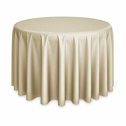 Picture of Lann's Linens - 108" Round Premium Tablecloth for Wedding / Banquet / Restaurant - Polyester Fabric Table Cloth - Beige