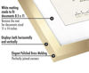 Picture of Americanflat 11x14 Gold Diploma Frame | Displays 8.5x11 Diplomas with Mat or 11x14 Inch Without Mat. Shatter-Resistant Glass. Hanging Hardware Included!