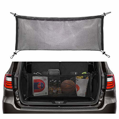Picture of JOYTUTUS Compatible with Durango Cargo Net, Upgrade Trunk Rear Cargo Net Organizer with 2 Hooks for Durango Accessories 2014 2015 2016 2017 2018 2019 2020 2021