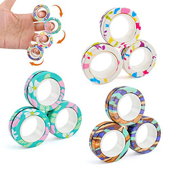 WOCNIB 9 Pcs Fidget Magnetic Rings, Colorful Finger Fidget India | Ubuy