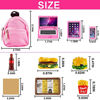 Picture of 12 Items Miniature Laptop Computer Tablet Phone, Mini Food Including Hamburger Fries Cola Fast Food Set, and Backpack Doll Accessories for 11.5'' Doll, 1:6 Scale Dollhouse Accessories Dolls Playsets