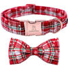 Picture of Lionheart glory Christmas Plaid Dog Collar Adjustable Soft Dog Collar with Bowtie, Pet Gift Dog Collars Bow for Small Medium Large Dogs