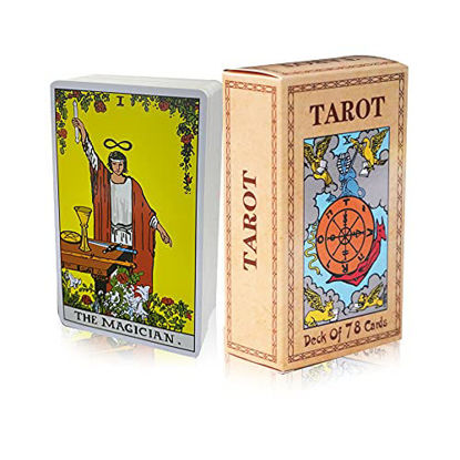 Picture of NEOFDC Classic Tarot Cards Deck with Guidebook Durable Tarot Cards for Beginners