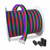 Picture of AOTOINK 100ft RGB 4 Wire Conductor Cords 4PIN 22AWG Extension Cable LED Welding Wire Tinned Copper 22 Gauge ga for 3528 5050 RGB LED Strip