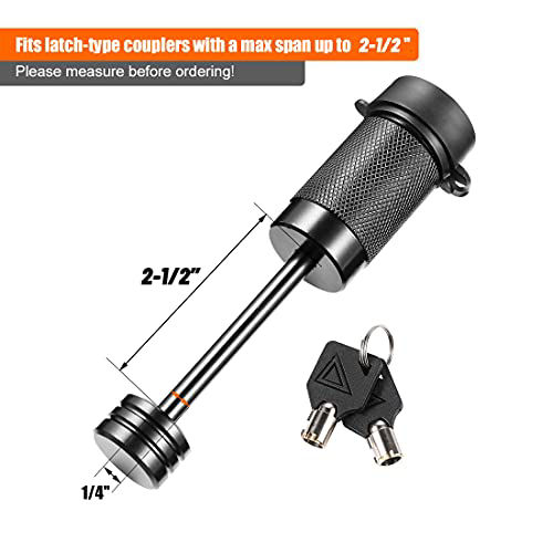 GetUSCart CZC AUTO Trailer Tongue Coupler Lock Keyed Alike Dia 1/4