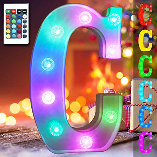 GetUSCart- Colorful LED Letter Lights Signs, Color Changing Light Up ...