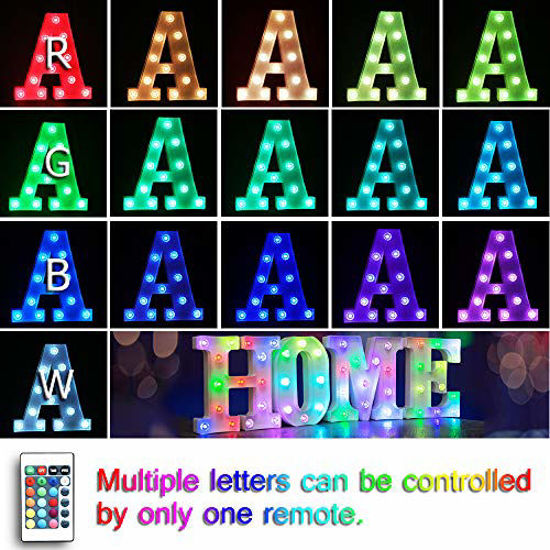 GetUSCart- Colorful LED Letter Lights Signs, Color Changing Light Up ...