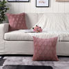 Picture of Madizz Pack of 2 Soft Plush Short Wool Velvet Decorative Throw Pillow Covers Luxury Style Cushion Case Pillow Shell for Sofa Bedroom Square Pink 16x16 inch