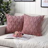 Picture of Madizz Pack of 2 Soft Plush Short Wool Velvet Decorative Throw Pillow Covers Luxury Style Cushion Case Pillow Shell for Sofa Bedroom Square Pink 16x16 inch