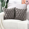 Picture of MADIZZ Pack of 2 Soft Plush Short Wool Velvet Decorative Throw Pillow Covers Luxury Style Cushion Case Pillow Shell for Sofa Bedroom Square Dark Taupe 16x16 inch