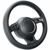 Picture of SEG Direct Car Steering Wheel Cover for Prius Civic 14" - 14 1/4", Black Microfiber Leather