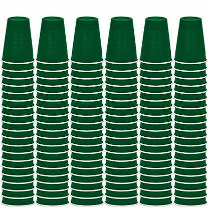 Picture of DecorRack Party Cups 12 oz Reusable Disposable Cups for Birthday Party Bachelorette Camping Indoor Outdoor Events Beverage Drinking Cups (Dark Green, 120)