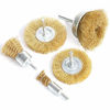 Picture of FPPO Brass Wire Wheel Brush Kit for Drill,Crimped Cup Brush with 1/4-Inch Shank,0.13mm True Brass Wire,Soft Enough to Cleaning or Deburring with Less Scrach