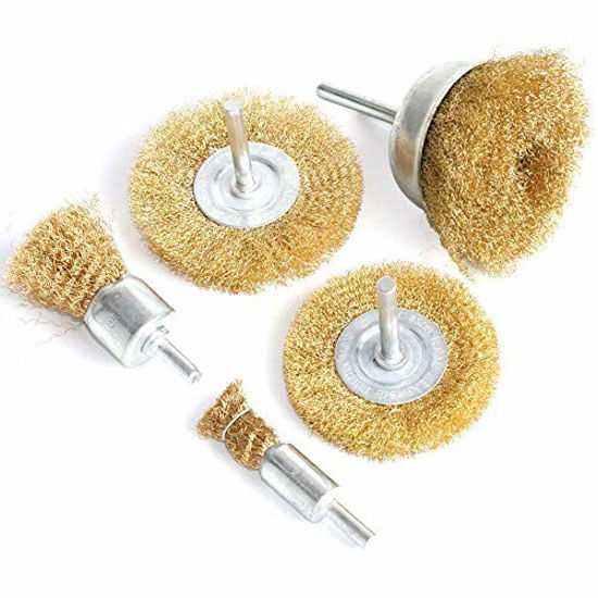 GetUSCart FPPO Brass Wire Wheel Brush Kit for Drill Crimped Cup