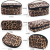 Picture of Makeup Bag Leopard Travel Large Toiletry Bag 3 Pack Portable Cheetah Cosmetic Organizer Pouch with Small Brush Storage Case Gold Zipper Waterproof for Women and Girls