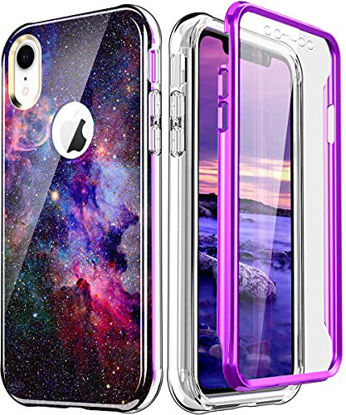 Picture of DT Compatible for iPhone XR Case Built with Screen Protector, Lightweight and Stylish Full Body Shockproof Protective Rugged TPU Case for Apple iPhone XR 6.1inchStarry Sky
