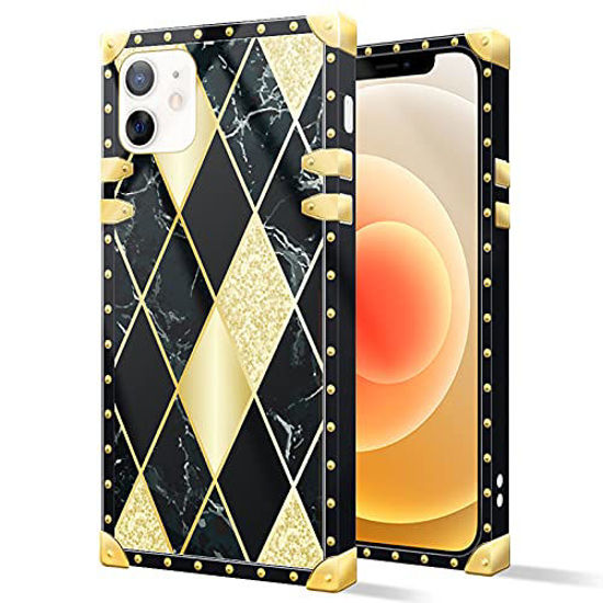 GetUSCart- iPhone 11 Case, Black Gold Lattice Marble iPhone 11 Case for  Girls and Women?Square Luxury Elegant Soft TPU Shockproof Protective Metal  Decoration Corner Back Cover Case iPhone 11 Case 6.1 Inch