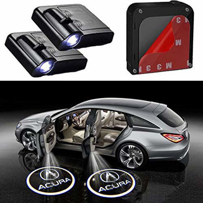Picture of 2Pcs Car Door Lights Logo Projector fit Acura,Wireless Car Door Paste Projector Logo Lights Led Logo Projector Lights Shadow Ghost Light Welcome Courtesy Lights