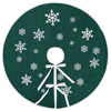 Picture of MACTING Christmas Burlap Tree Skirt, 30 inches Dark Green Tree Mat with White Snowflake Printed for Xmas Holiday Decorations Indoor Outdoor