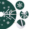 Picture of MACTING Christmas Burlap Tree Skirt, 30 inches Dark Green Tree Mat with White Snowflake Printed for Xmas Holiday Decorations Indoor Outdoor