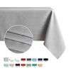 Picture of maxmill Jacquard Table Cloth Swirl Pattern Spillproof Wrinkle Resistant Heavy Weight Soft Tablecloth for Kitchen Dinning Tabletop Decoration Outdoor Picnic Rectangle 52 x 70 Inch Light Grey