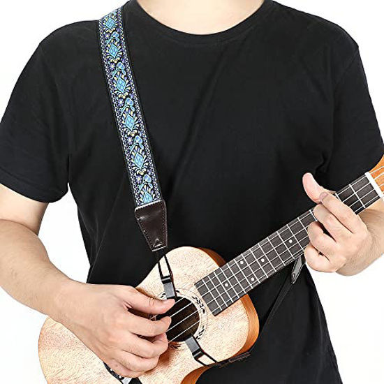 GetUSCart Ukulele Strap No Drill, Eyeshot Adjustable Double J Hook