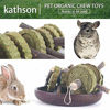 Picture of 3 PCS Bunny Chew Toys for Teeth Grinding, Chinchilla Treats Organic Bamboo Sticks Natural Fruitwood Branches for Rabbits Guinea Pigs Hamsters (Fruitwood Sticks+Alfalfa Cakes)