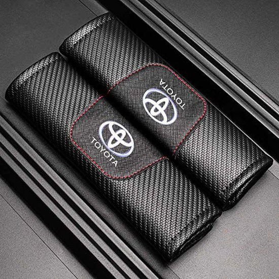 GetUSCart- HEYCAR Seat Belt Covers for Toyota - 2 Pcs Black Carbon