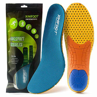 Picture of [Updated 2021 Version] XINIFOOT 2 Pairs Running Insoles, High Elastic Cushioning Inserts for Foot Relief, Shock Absorption Breathable Sports Feet Insoles for Men and Women