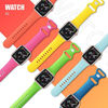 Picture of 6 Pack orange green hot pink watch band Compatible with Apple Watch Band 40mm 38mm 42mm 44mm,Soft Silicone Sport Replacement Strap Compatible with iwatch Bands Series 7 6 5 4 3 2 1 SE Boys Women