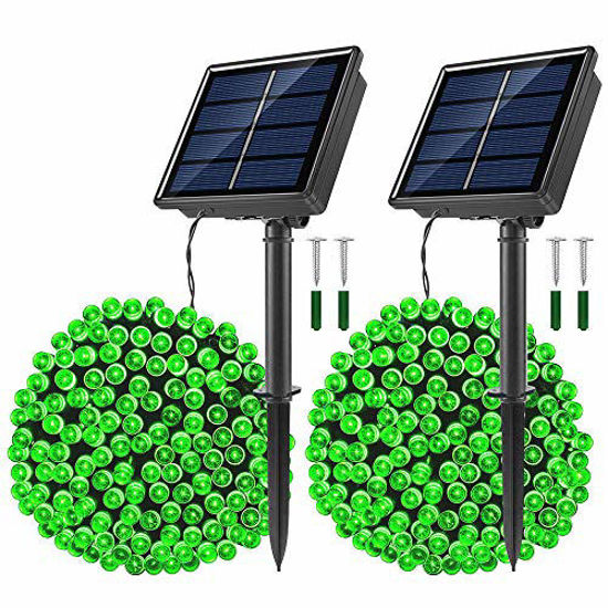 Josmega Upgraded Larger Solar Powered String Lights 2 Pack 33 Ft 100 Led 8 Modes 