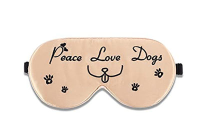 Picture of Alaska Bear Natural Silk Sleep Mask, Blindfold, Super Smooth Eye Mask (Peace Love Dogs)