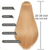 Picture of FABA Mannequin Head with Hair 26"-28" Hair Doll Cosmetology Mannequin Head Practice Braiding Cosmetology Doll Head Hair with Free Clamp Holder