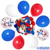 Picture of 100pcs 12Inch Patriotic Balloons Red Blue White Latex Confetti Balloons National Day Balloons for Independence National Memorial Day 4th of July Patriotic Birthday Party Decorations