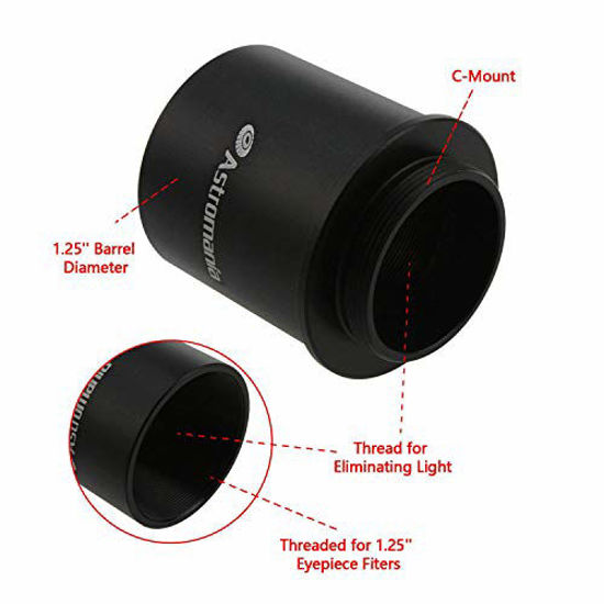 AQUILA C Mount To 1.25" Video Camera Barrel Ring Adapter For Telescope Astrophot