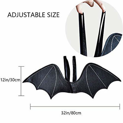 Picture of Bat Wings Adult Fake Bat Backpack Realistic Scary Prank Props for HalloweenCostumes Party Dress up Black