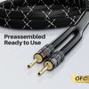 Picture of GearIT 14AWG Premium Heavy Duty Braided Speaker Wire Cable (6 Feet) Dual Gold Plated Banana Plug Tips - in-Wall CL2 - Oxygen-Free Copper (OFC) Black