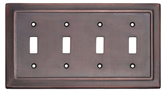 Picture of Monarch Abode Antique Copper Architectural Quad Switch Wall Plate