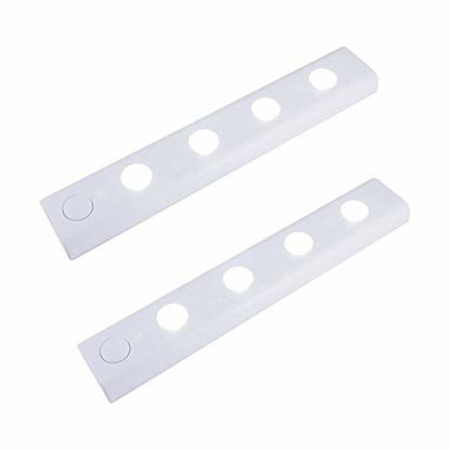Picture of GE, White, Wireless LED Light Bar Battery-Operated, 2-Pack, Ideal for Under Cabinet, Closet, Pantry, Utility Room, Garage and More, 12 Inch, 53163, 12
