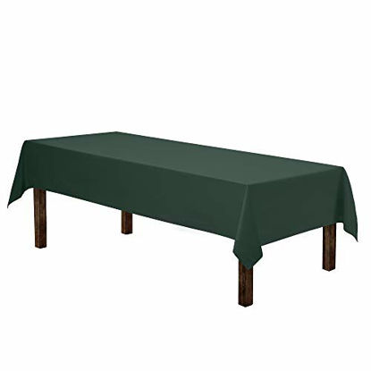 Picture of Gee Di Moda Rectangle Tablecloth - 60 x 126" Inch - Hunter Green Rectangular Table Cloth for 8 Foot Table in Washable Polyester - Great for Buffet Table, Parties, Holiday Dinner, Wedding & More