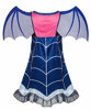 Picture of R-Cloud Girls Vampirina Costume Half Sleeves Costume Toddler Halloween Dress Up Outfit with Headband (120/4-5Y) Blue