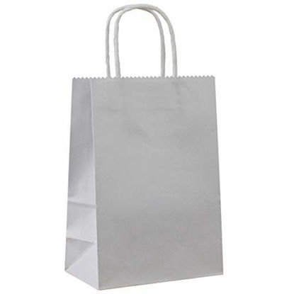 Picture of ADIDO EVA 25 PCS Medium Gift Bags Grey Kraft Paper Bags with Handles for Party Favors (8.3 x 10.6 x 4.3 In)