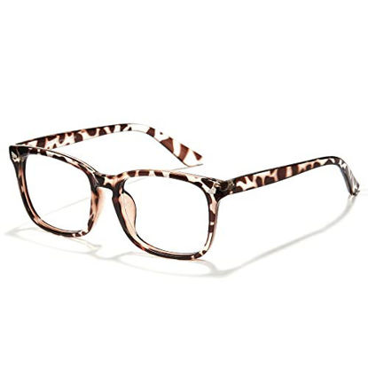 Picture of Cyxus Square Blue Light Blocking Glasses Computer Eyewear Clear Lens Eyeglasses Leopard Eyeglasses Frame