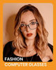 Picture of Cyxus Square Blue Light Blocking Glasses Computer Eyewear Clear Lens Eyeglasses Leopard Eyeglasses Frame