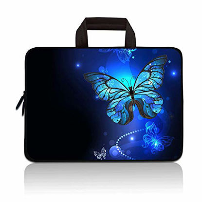 Picture of 11 11.6 12 12.1 12.5 inch Laptop Carrying Bag Chromebook Case Notebook Ultrabook Bag Tablet Cover Neoprene Sleeve for Apple MacBook Air Samsung Google Acer HP DELL Lenovo Asus (Blue Butterfly)