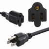 Picture of UL Listed XINYUWIN 3 Prong 1-to-4 Power Cord Splitter Cable - 20" Inches Power Extension Cord - Cable Strip Outlet Saver - 16AWG (Black)