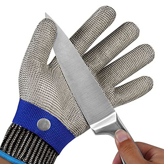 GetUSCart- TAIROAD Cut Resistant Glove Level 9 Cut Glove Stainless Steel  Metal Glove for Meat Cutting, Fish Catching and Oyster Shucking, Safety Butcher  Glove Use Indoor or Outdoor (Extra Large)