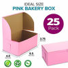 Picture of [25 Pack] Pink Bakery Boxes - 6.5 x 4 x 2.75 Inches Pink Cake Boxes - Pastry Box for Cupcakes, Desserts, Cookies, Candies - Ideal Packaging for Bakeries and Home-Made Baked Favors, and Gifts
