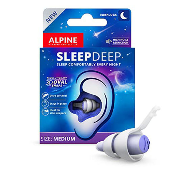 Picture of [New] SleepDeep Sleeping Ear Plugs - Revolutionary 3D Oval Shape and Noise Cancelling Gel to Maximize Comfort and Attenuation - Soft Filters for Side Sleeper - Reduce Snoring Sound - Size M-L